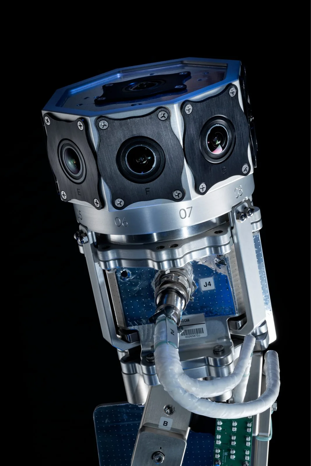 Close-up of the Space Explorers interior camera lenses, studio photograph